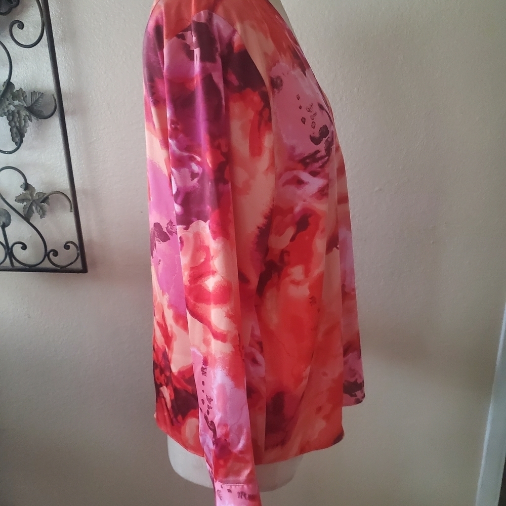 Worthington Floral Wrap Blouse - Pink and Red - Picture 9 of 9